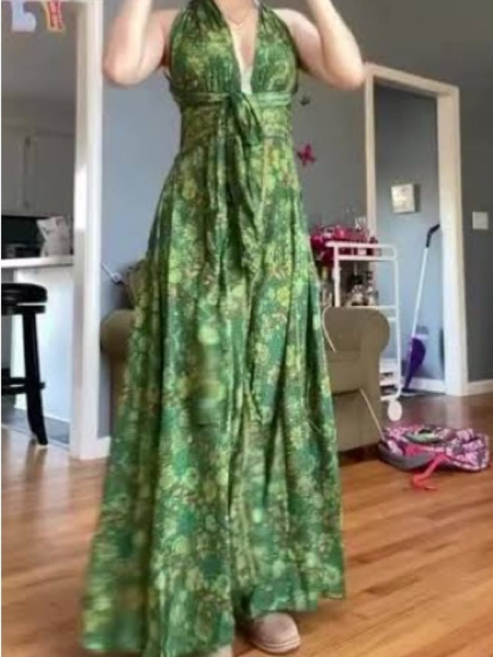 Gardenbelle Fiona Green Floral Fairy Jumpsuit Small Medium